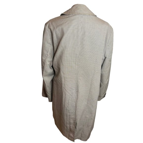 London Fog Maincoats Jacket Mens 40 Regular Houndstooth Trench Coat Cloth Lined - Picture 6 of 16